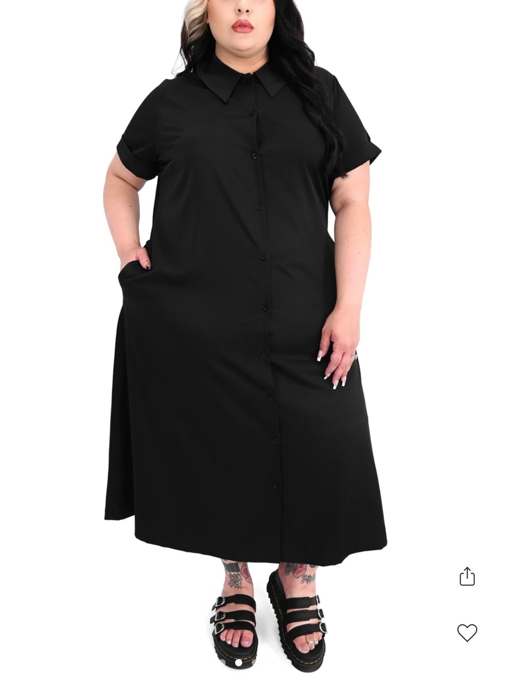 Foxblood Merlina Black Button-Front Shirt Dress - Women size small - Picture 2 of 12